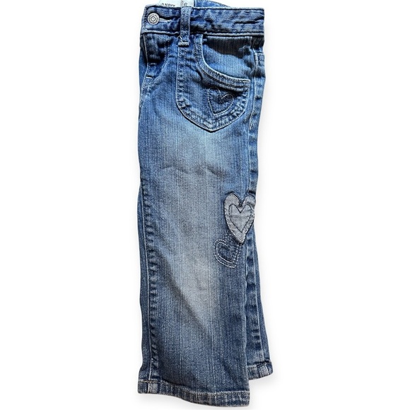 VTG Old Navy Girls Sz 6 Blue Denim Jeans Embroidered  Cross Stitch Straight Y2K - Picture 5 of 13